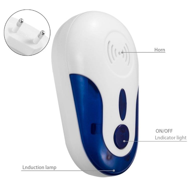4W Electronic Ultrasonic Anti Mosquito Rat Mouse Cockroach Insect Pest Repeller, EU Plug, AC 90-250V(White + Blue)
