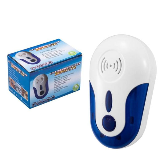 4W Electronic Ultrasonic Anti Mosquito Rat Mouse Cockroach Insect Pest Repeller, EU Plug, AC 90-250V(White + Blue)