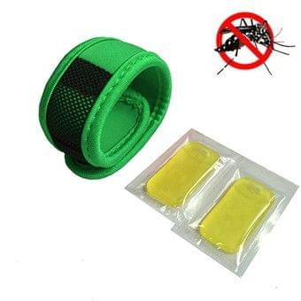 Outdoor Mosquito Diving Material Bracelet Wristband with 2 pieces of Natural Plant Mosquito Repellent Tablets(Green)