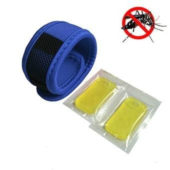 Outdoor Mosquito Diving Material Bracelet Wristband with 2 pieces of Natural Plant Mosquito Repellent Tablets(Blue)