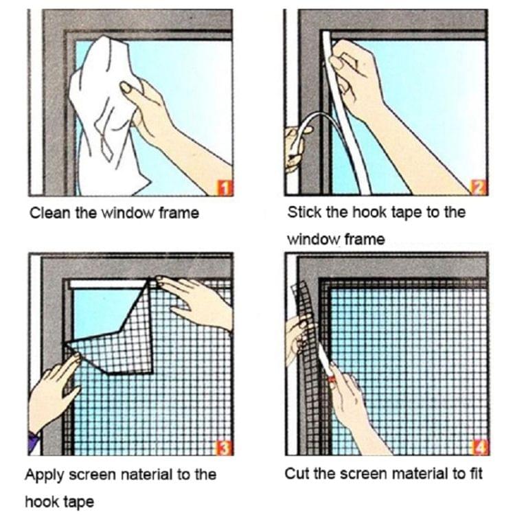 DIY Fly Mosquito Bug Mesh Window Screen Self-adhesive Anti-mosquito Net （10X12CM）