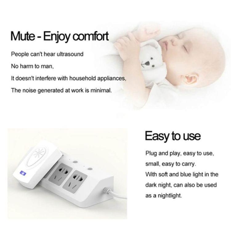 Ultrasound Mouse Cockroach Pest Repeller Device Insect Rats Spiders Mosquito Killer Pest Control Household Pest Rejecter(EU Plug)