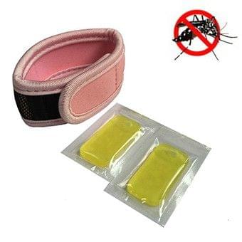 Outdoor Mosquito Diving Material Bracelet Wristband with 2 pieces of Natural Plant Mosquito Repellent Tablets(Pink)
