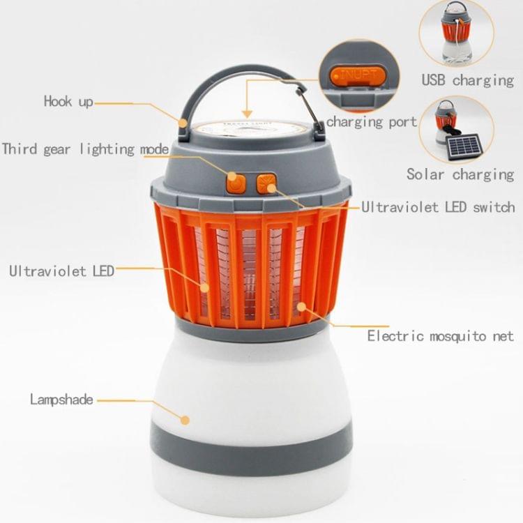 IP67 Waterproof LED Mosquito Killer Night Lamp Rechargeable Outdoor Travel Insects Flies Pest Killer with Solar Panel
