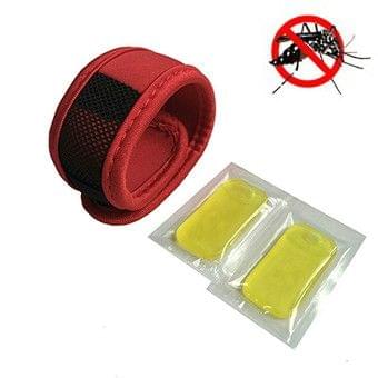 Outdoor Mosquito Diving Material Bracelet Wristband with 2 pieces of Natural Plant Mosquito Repellent Tablets(Red)