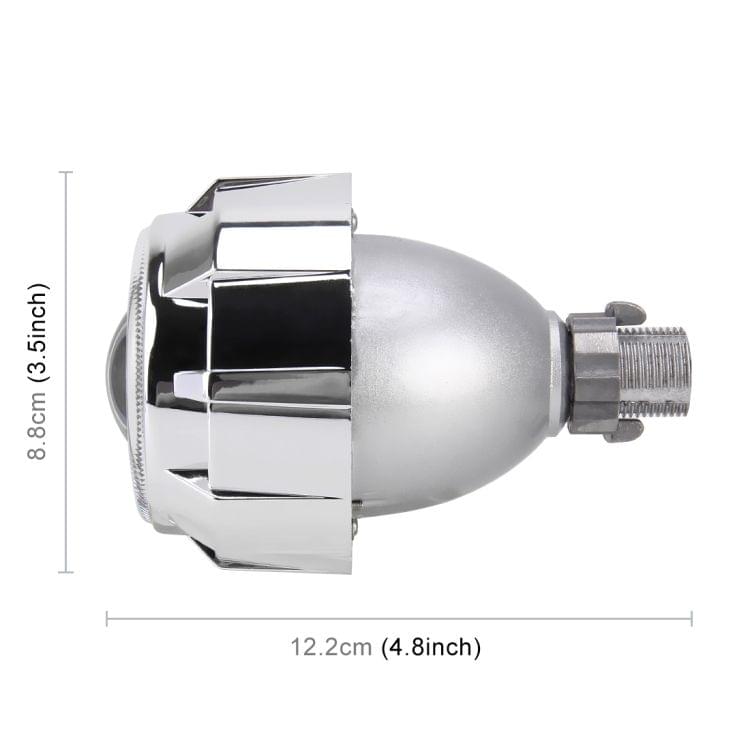 IPHCAR 2.5 inch 12V Bi-Xenon Projector Lens Headlight with Exquisite Angle Eyes Decoration for Right Driving(Pink)