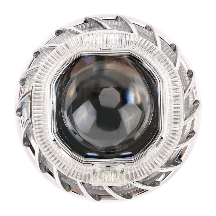 IPHCAR F2S 2 PCS H1 2.5 inch 12V Double Light Bi-Xenon Projector Lens Headlight with Light Bulb for Right Driving (Red Light)
