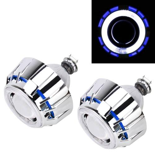 IPHCAR G262 H1 3.0 inch 12V Bi-Xenon Projector Lens Headlight with Exquisite Angle Eyes Decoration for Right Driving(Blue)