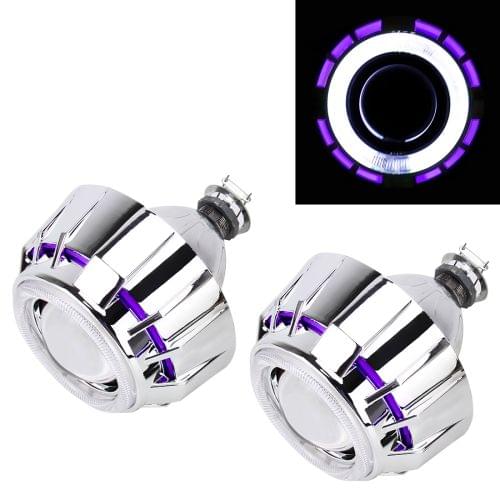 IPHCAR G262 H1 3.0 inch 12V Bi-Xenon Projector Lens Headlight with Exquisite Angle Eyes Decoration for Left Driving(Purple)