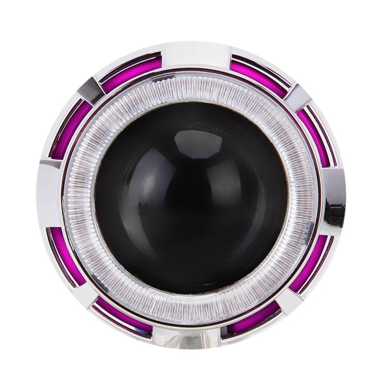 IPHCAR M803 H1 2.5 inch 12V Bi-Xenon Projector Lens Headlight with Exquisite Angle Eyes Decoration for Left Driving(Pink)