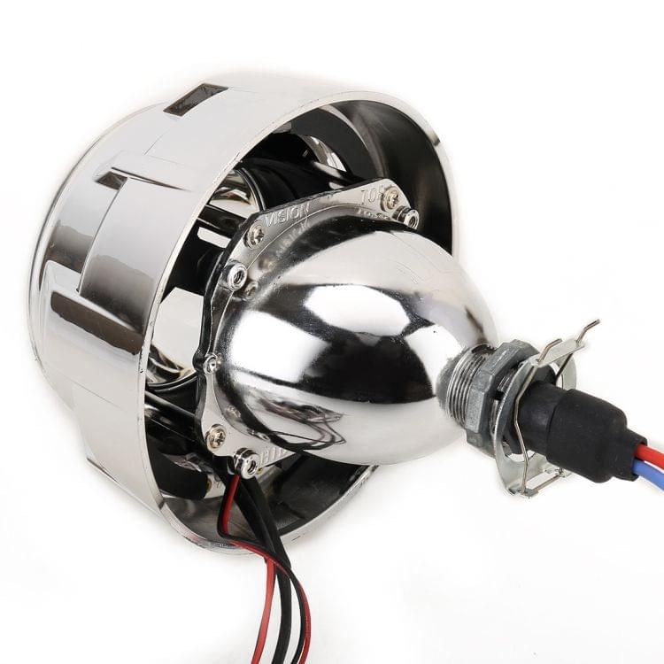 IPHCAR M99 2 PCS H1 2.5 inch 12V Double Light Bi-Xenon Projector Lens Headlight with Light Bulb for Left Driving (Blue Light)