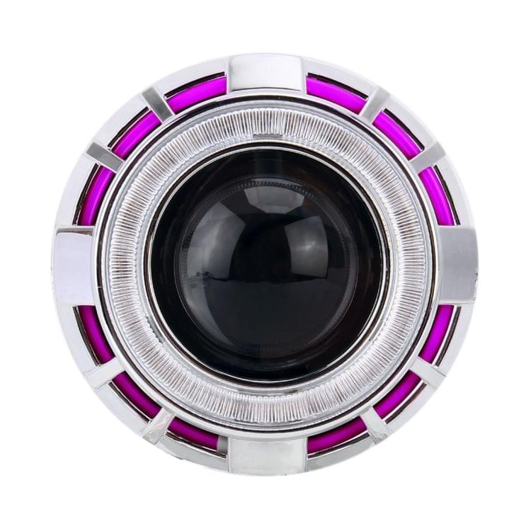 IPHCAR G262 H1 3.0 inch 12V Bi-Xenon Projector Lens Headlight with Exquisite Angle Eyes Decoration for Right Driving(Pink)