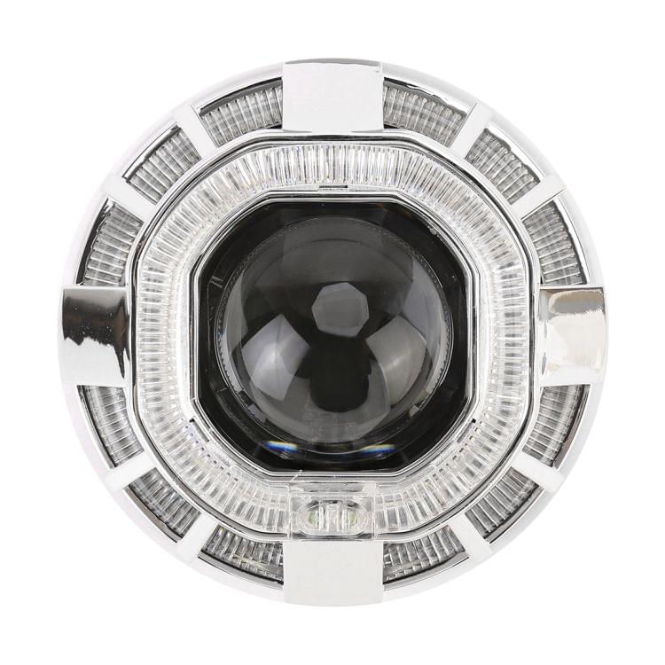 IPHCAR G262S 2 PCS H1 2.5 inch 12V Double Light Bi-Xenon Projector Lens Headlight with Light Bulb for Left Driving (Red Light)