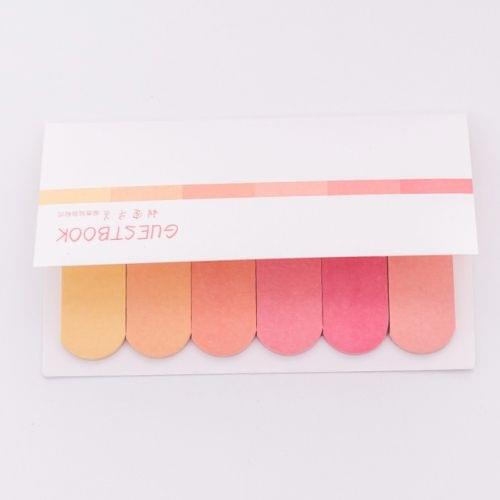 2 PCS Gradient Office Sticky Notes Planner Stickers Page School Supplies Stationery(Gradient yellow)