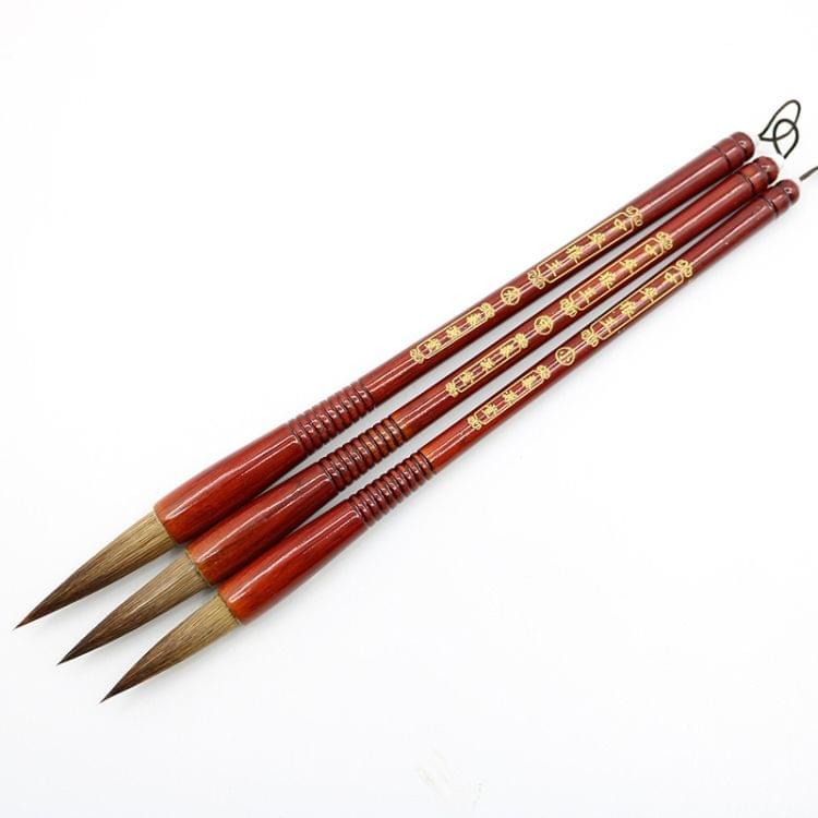 Wooden Writing Brushes Wolf Hair Traditional Calligraphy Painting Practice Script Supply, (L)