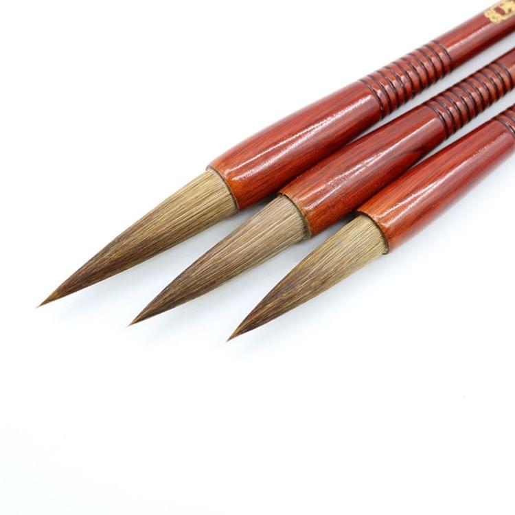 Wooden Writing Brushes Wolf Hair Traditional Calligraphy Painting Practice Script Supply, (L)