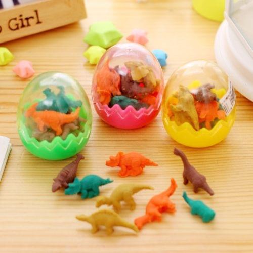 4 PCS Fashion Cute Dinosaur Egg Pencil Eraser School Supplies Student Stationery Random Color Delivery