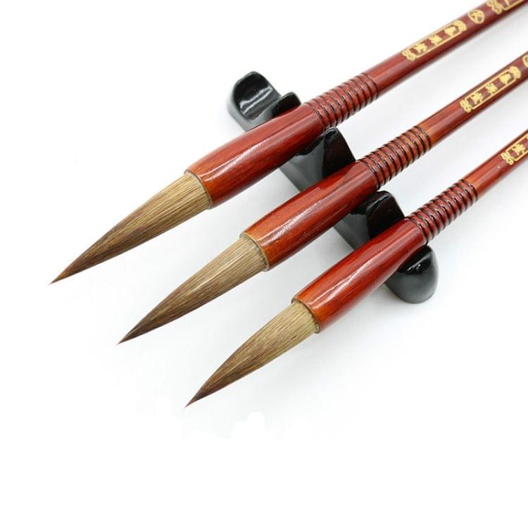 Wooden Writing Brushes Wolf Hair Traditional Calligraphy Painting Practice Script Supply (M)