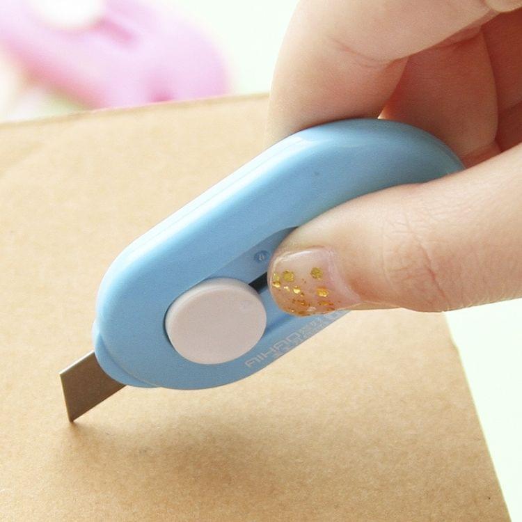 Cute Solid Mini Portable Knife Paper Cutter Razor Blade Office Stationery(Pink)