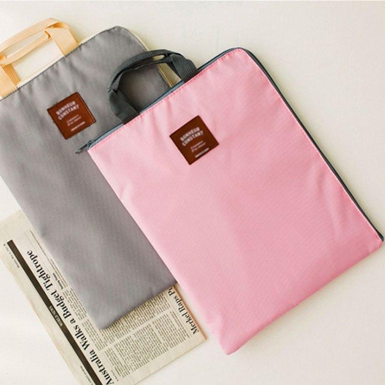 Canvas A4 File Folder Document Bag Business Briefcase Paper Storage Organizer Bag Stationery School Office Supplies(Dark Blue)