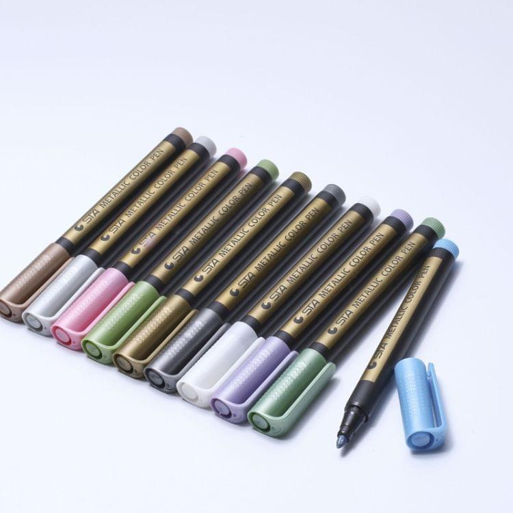 2 PCS Colored Highlighters Waterproof Marker Pens(Gold)