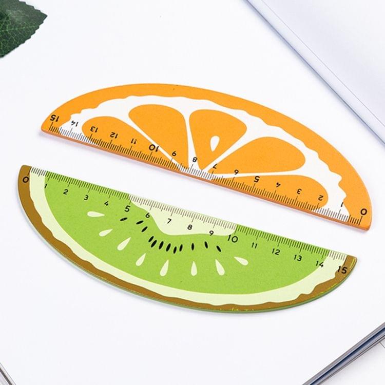 Cartoon Fruit Wooden Straight Ruler Measure Drawing Stationery School Office Supply Gift, Length:15cm(Watermelon)