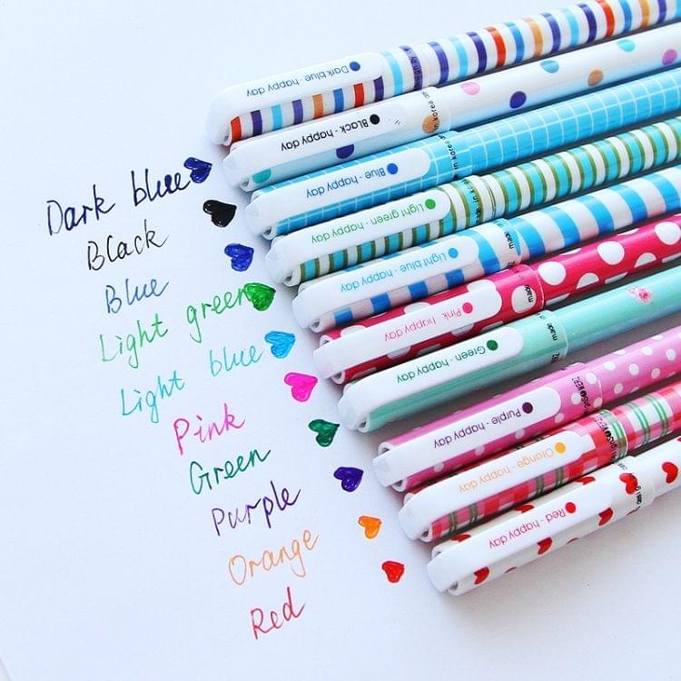 10 PCS Colour Ink Refill Creative Fresh Floral Gel Pen 0.5mm Signature Pen School Stationery Office Supply, Random Style Delivery