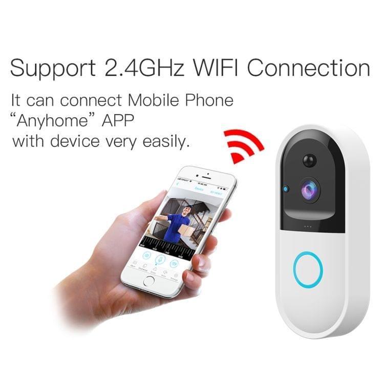B50 720P Smart WiFi Video Visual Doorbell, Support Phone Remote Monitoring & Night Vision & SD Card (White)