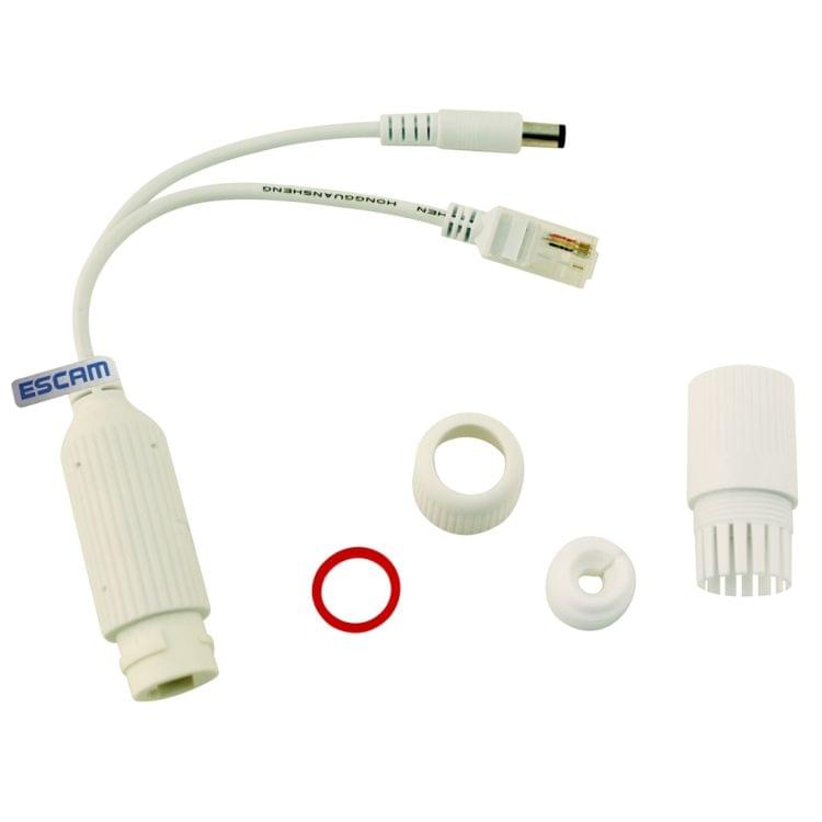 ESCAM POE S2 Data Exchange Cable POE Splitter Connect to POE switch for IP Cameras, Transmission Distance: 30m(White)