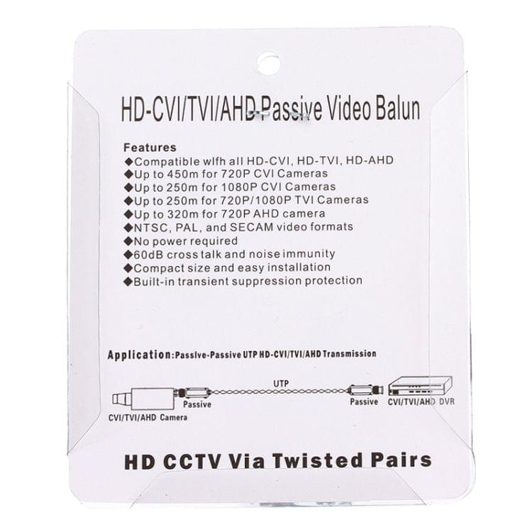 2 PCS 202C-HD CVI/TVI/AHD 1CH Passive Video Balun Coaxial Adapter