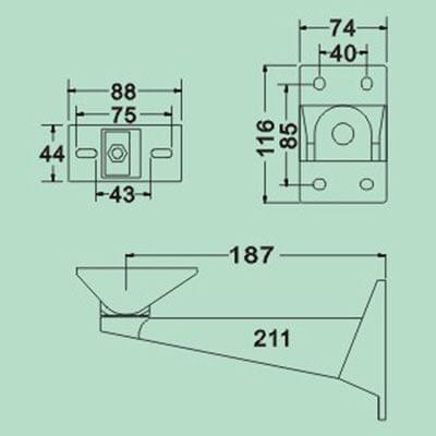 Beige CCD CCTV Camera Aluminum Mounting Bracket, Load-bearing: 12kg (JY-211)(Beige)