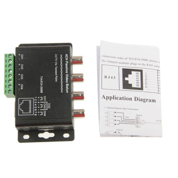 X204-C CCTV Accessories / Video Balun - 4CH Passive UTP Video Balun