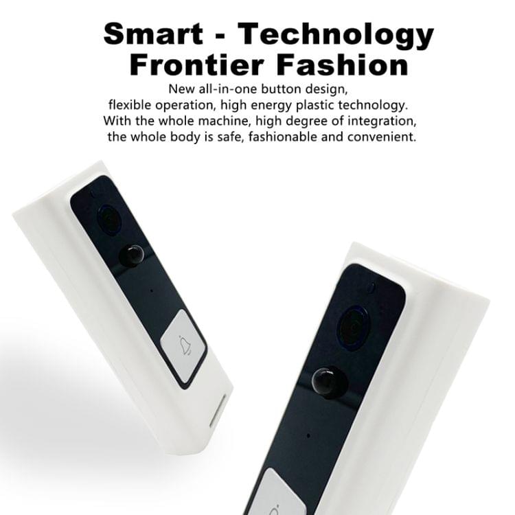 M200B WiFi Intelligent Square Button Video Doorbell, Support Infrared Motion Detection & Adaptive Rate & Two-way Intercom & Remote / PIR Wakeup(White)