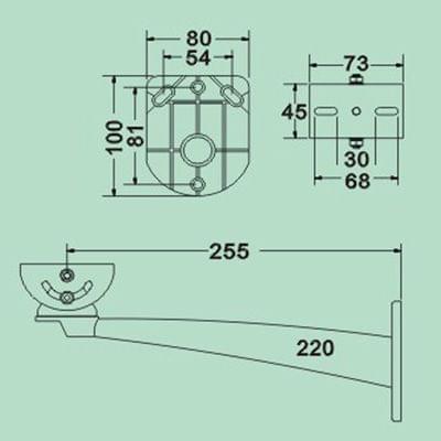 Beige CCD CCTV Camera Aluminum Mounting Bracket, Load-bearing: 10kg (JY-220)(Beige)