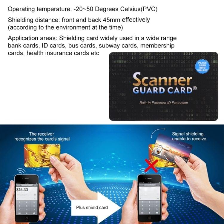 Scanner Guard Card RFID Blocking Card, Built-in Patented ID Protection ...