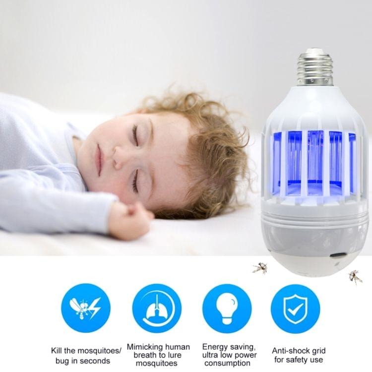 E27 Lamp 960P 360 Degrees Fisheye Lens 1.3MP WiFi Camera with Mosquito Killer Function, Support Motion Detection & TF Card