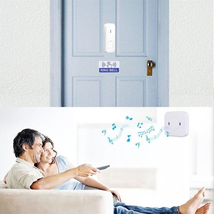 P6 110dB Wireless IP55 Waterproof Low Power Consumption WiFi Doing-dong Doorbell Receiver, Receiver Distance: 300m, EU Plug (White)