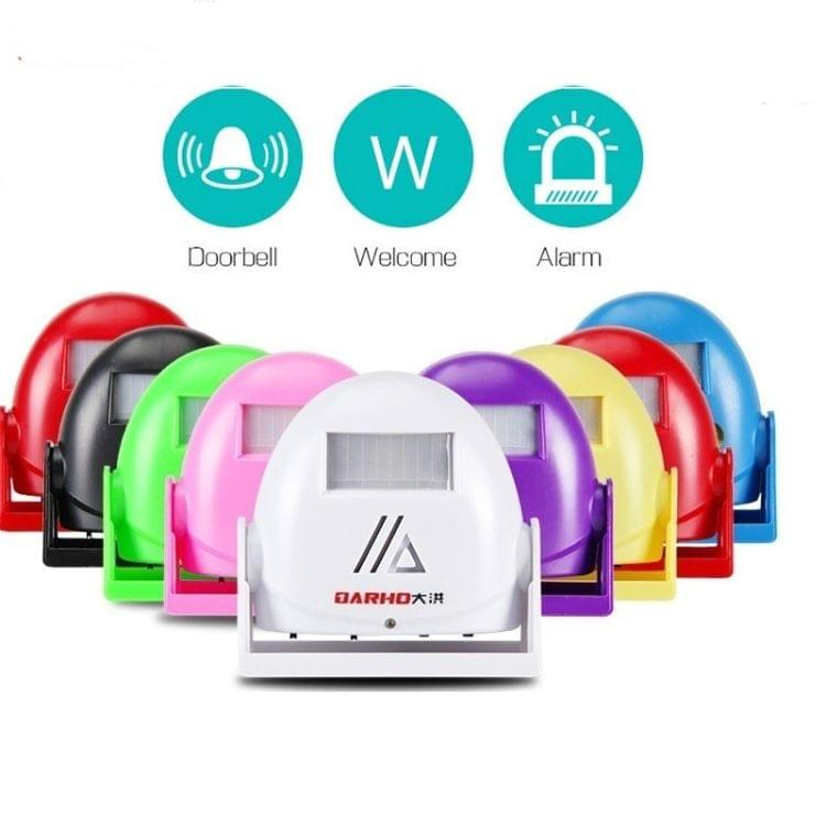 Wireless Intelligent Doorbell Infrared Motion Sensor Voice Prompter Warning Door Bell Alarm(Red)