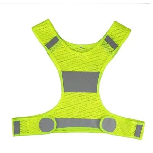 High Visibility Reflective Vest Unisex Outdoor Safety Vests Cycling Vest Men Working Night Running Sports Outdoor Clothes, Size:L(Waist 36.2-41.7in)(Yellow)