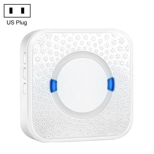 P6 110dB Wireless IP55 Waterproof Low Power Consumption WiFi Doing-dong Doorbell Receiver, Receiver Distance: 300m, US Plug (White)