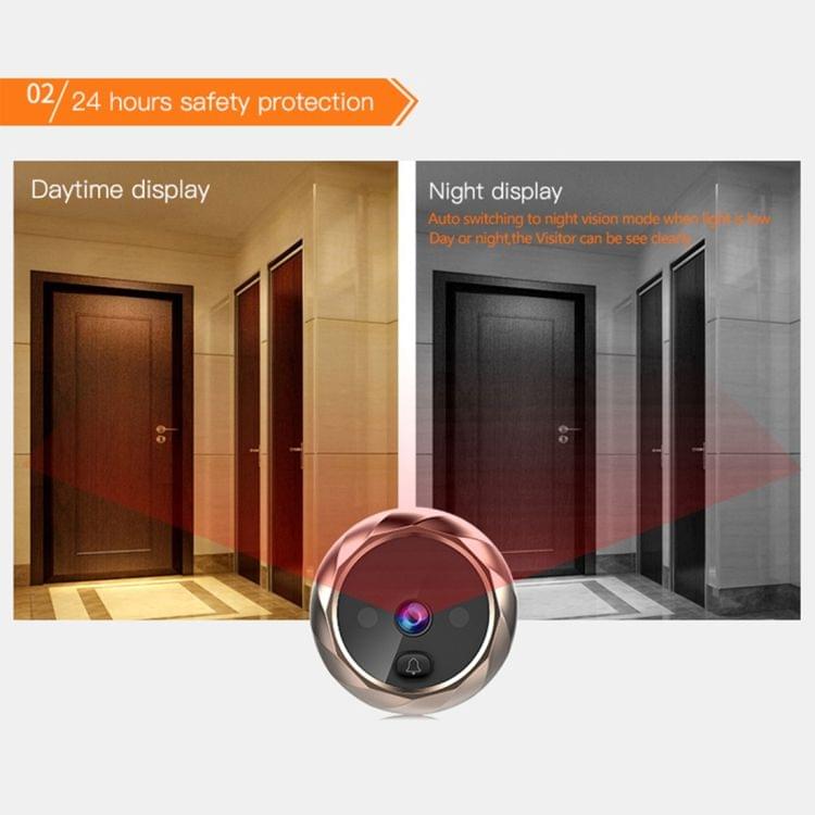DD1 Smart Electronic Cat Eye with 2.8 inch LCD Screen, Support Infrared Night Vision / Doorbell / Camera(Gold)