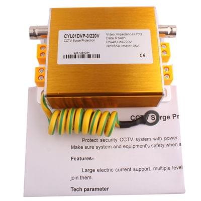 Video Data Power Surge Protector 3 In 1 Lightning Arrester 220V (Golden)