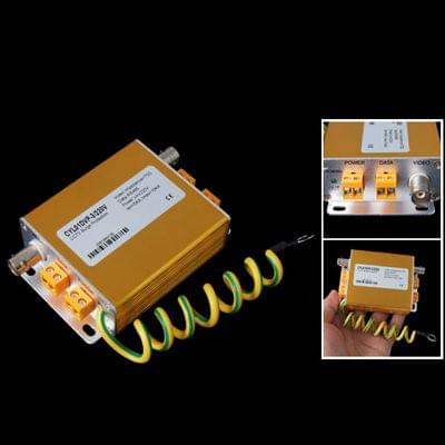 Video Data Power Surge Protector 3 In 1 Lightning Arrester 220V (Golden)