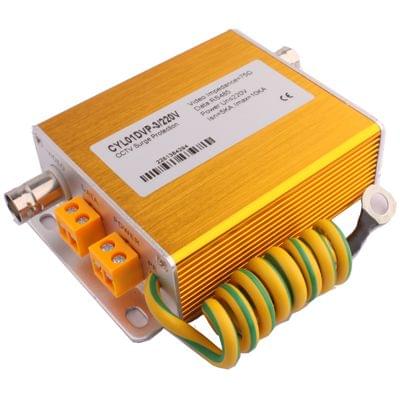 Video Data Power Surge Protector 3 In 1 Lightning Arrester 220V (Golden)