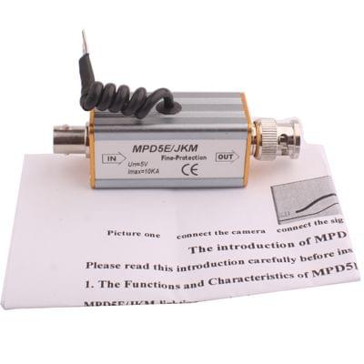 BNC F Input Connector Coaxial Video Signal Lightning Arrester Surge Protector(Silver)