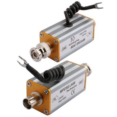 BNC F Input Connector Coaxial Video Signal Lightning Arrester Surge Protector(Silver)