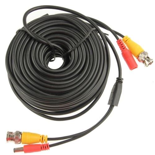 CCTV Safety Camera Power Video Cable, Length: 20m(Black)