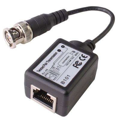 2 PCS Passive Balun Twisted Pair Transceiver(Black)