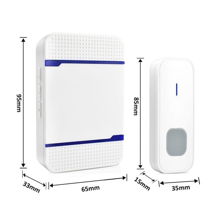 P7 110dB Wireless IP55 Waterproof Low Power Consumption WiFi Doorbell Receiver with Night Light , 53 Music Options, Receiver Distance: 300m (White)