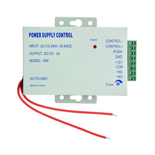 YC-1020 Access Control Power Supply For 0-15 Seconds Delay Electric Locks, AC 110-240V